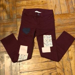Burgundy girls pants